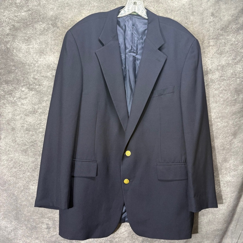 VTG Polo University Club Ralph Lauren Navy Blazer Size 46T Wool Gold Buttons